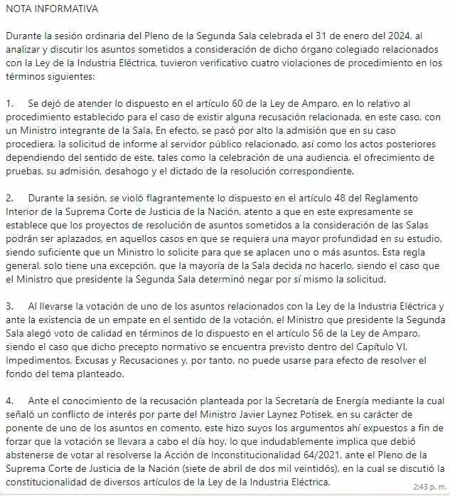La ministra Lenia Batres cuestionó la validez de la sesión de la Corte