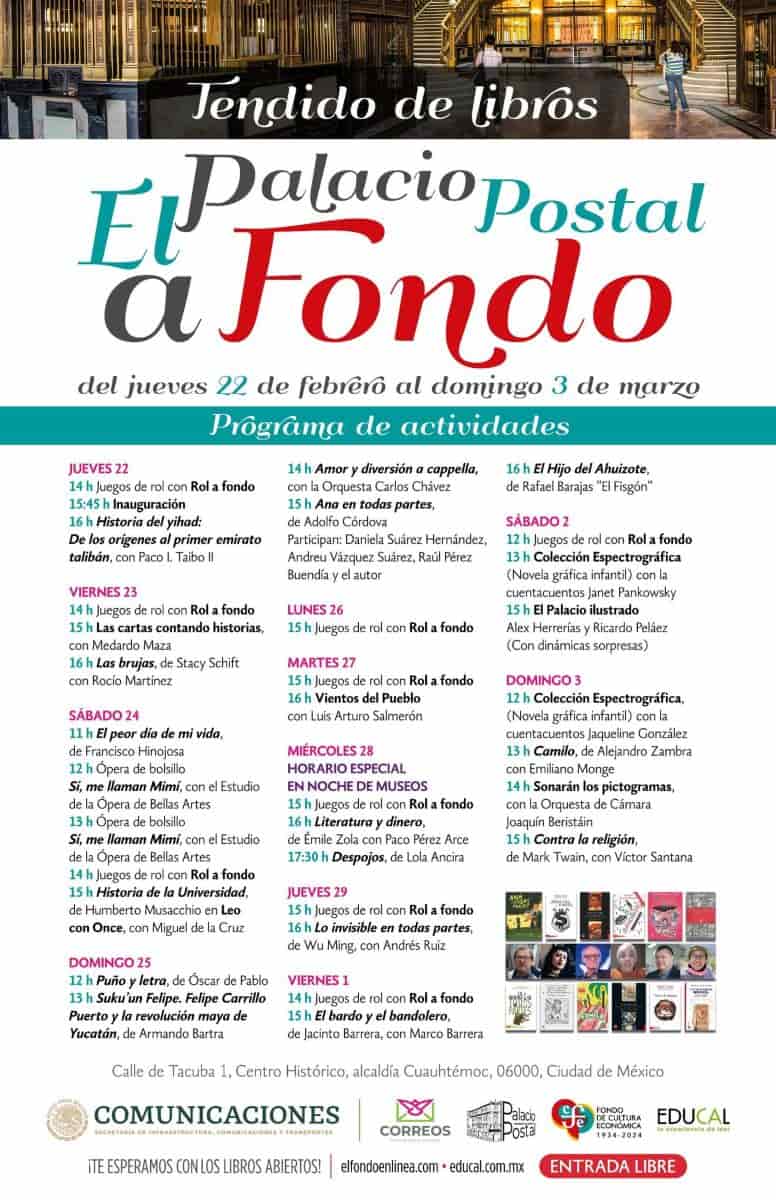 tendido de libros palacio postal
