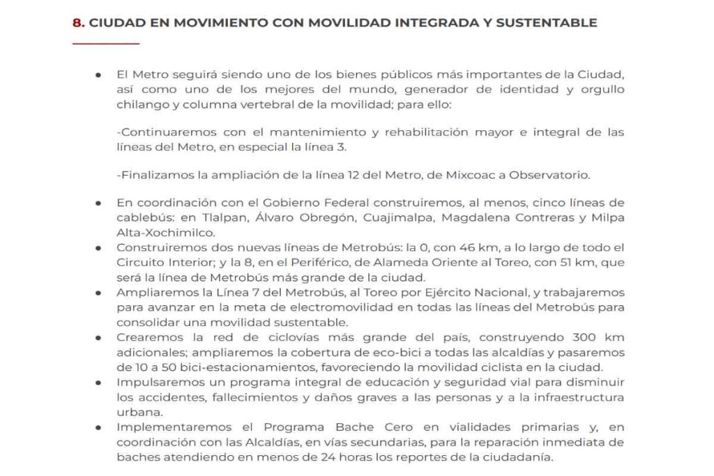 El Financiero no publicó que Clara Brugada propuso aumentar la tarifa del Metro.