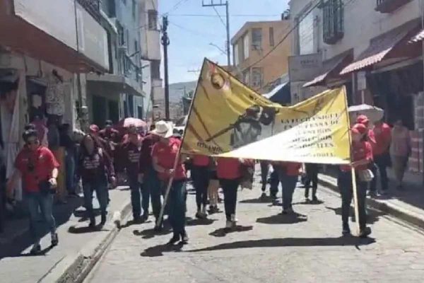 Manifestación de trabajadores de Pachuca.