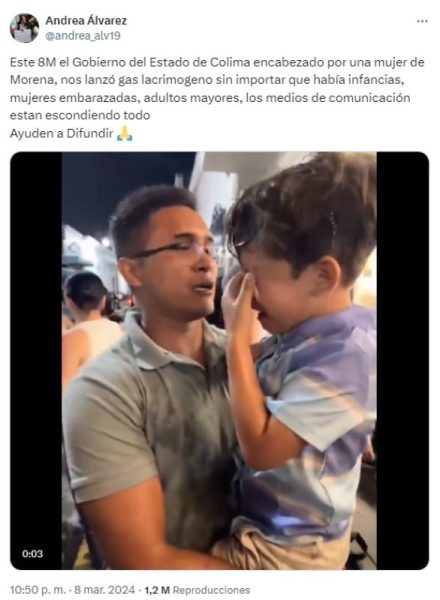 Video original sobre uso de gas lacrimógeno en Colima