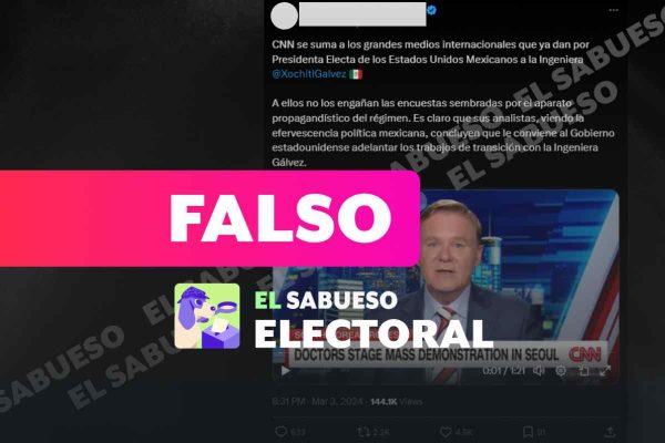 Captura de publicación con desinformación sobre reporte de CNN sobre campañas en México