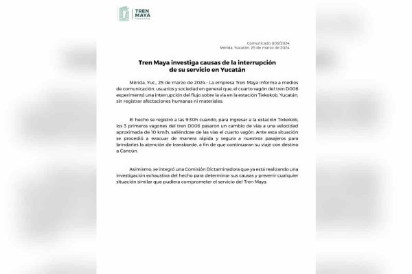 Comunicado Tren Maya