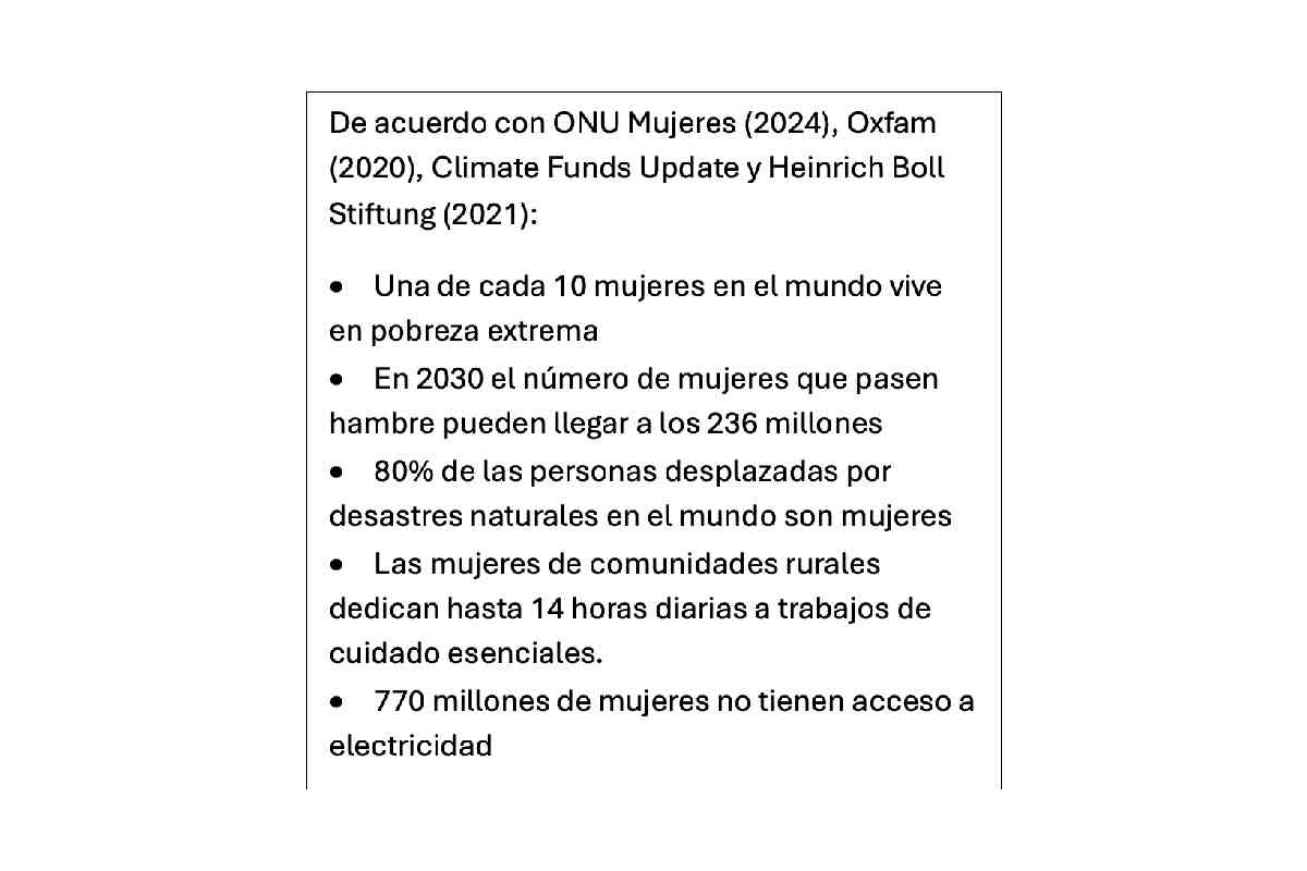 Estadísticas de la ONU con datos sobre la desigualdad que padecen las mujeres.