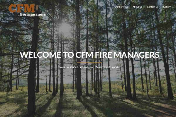 Captura de pantalla del sitio web de la compañía CFM Fire Managers 