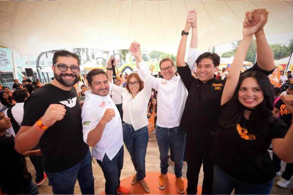 Salomón Chertorivsky durante el arranque de campañas de los candidatos a diversos puestos en la CDMX