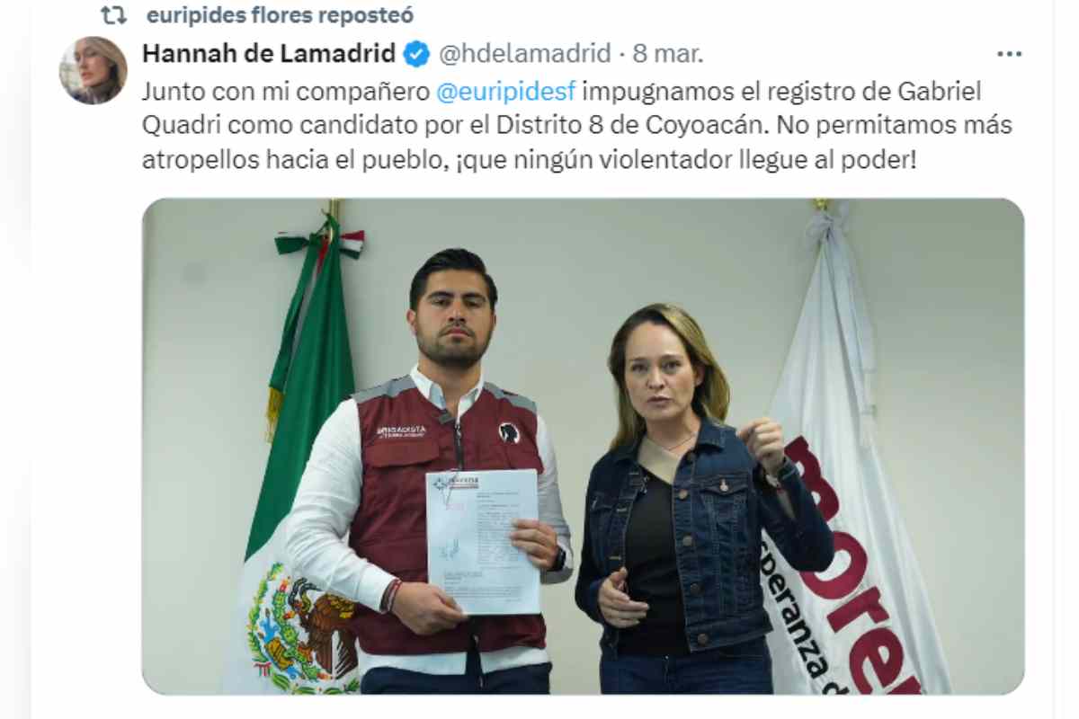 Hanna de la Madrid criticó a la oposición por postular a Gabriel Quadri