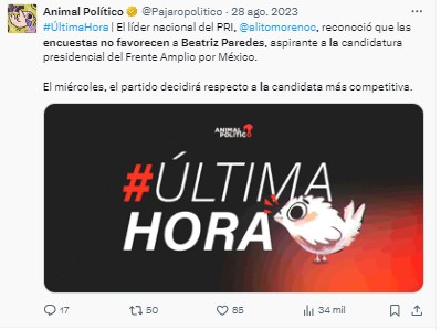 Alejandro Moreno se pronuncia por resultados de candidata Beatriz Paredes