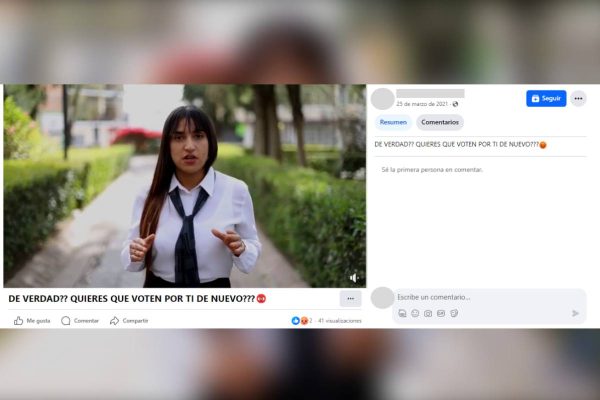 Captura de publicación en Facebook que contiene video sin logotipo de Coparmex Aguascalientes, en 2021