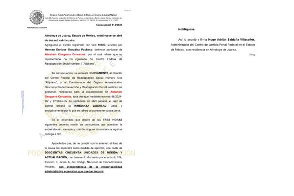 Autoridades judiciales dan tres horas a SSPC para liberar a hermano de “El Mencho”