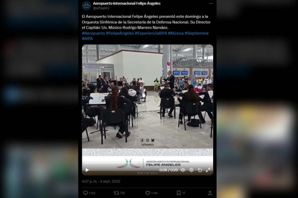 Conciertos en septiembre de 2022 en el AIFA, con motivo a las fiestas patrias. Foto: X @aifaaero