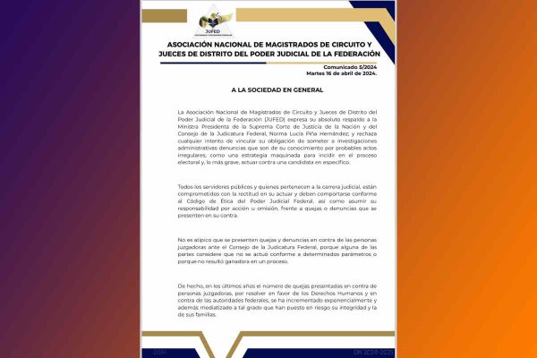Comunicado magistrados y jueces