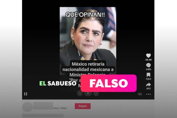 Captura de publicación con desinformación sobre ministra Mónica Palencia, en Ecuador.