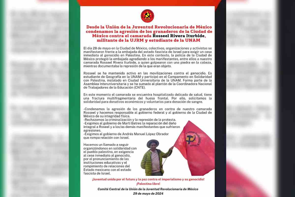 Comunicado de la Unión de la Juventud Revolucionaria de México