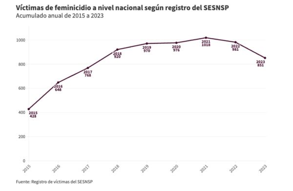 Victimas de feminicidio a nivel nacional