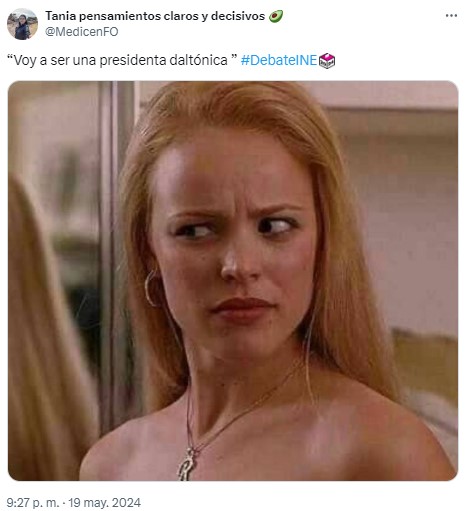 presidenta daltonica xochitl galvez tercer debate presidencial