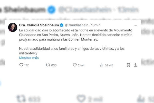 Foto: Cuenta de X de Sheinbaum