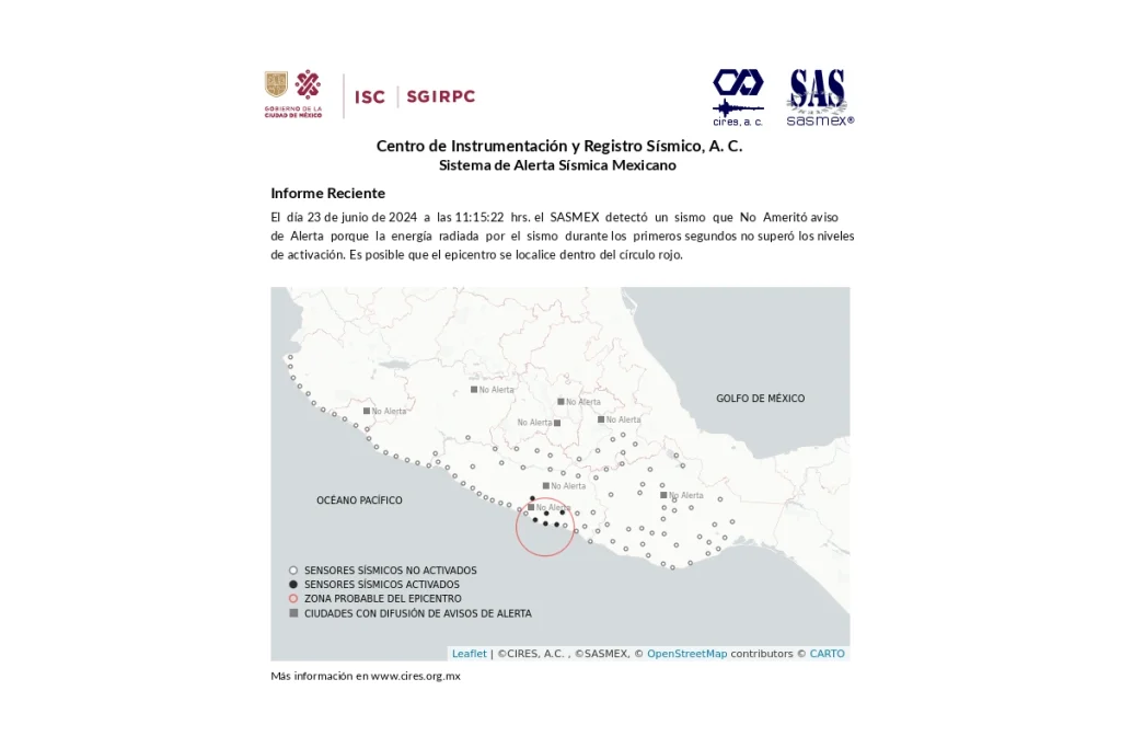 Se registra un sismo de 5.4 grados en la Ciudad de México este domingo, con epicentro en Guerrero.