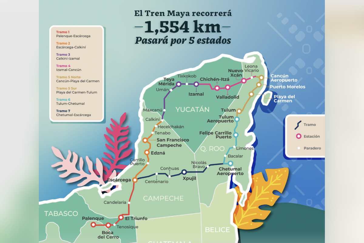 Mapa. Imagen: Turismo Tren Maya.