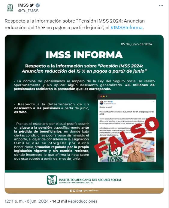 El IMSS explicó las reducciones que pueden sufrir algunas pensiones.