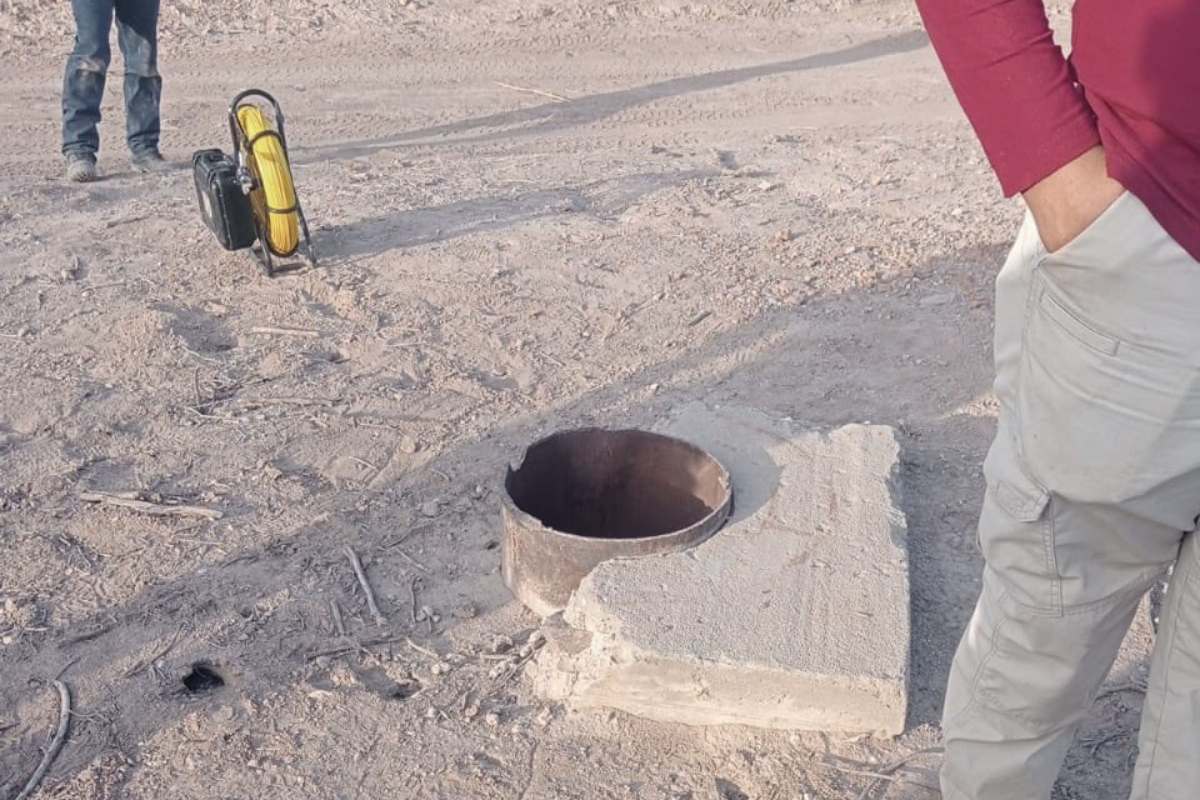 Pozo donde Ceci Flores denunció que hay restos humanos.