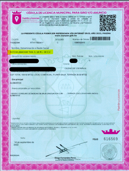 Licencia comercial de Ratcha-Anachak