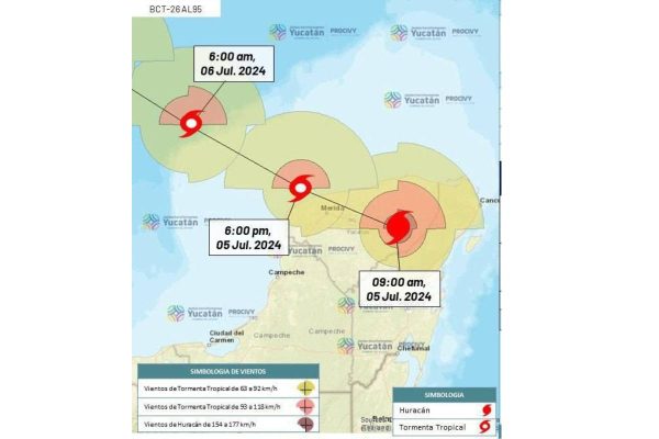 Huracán Beryl en Yucatán