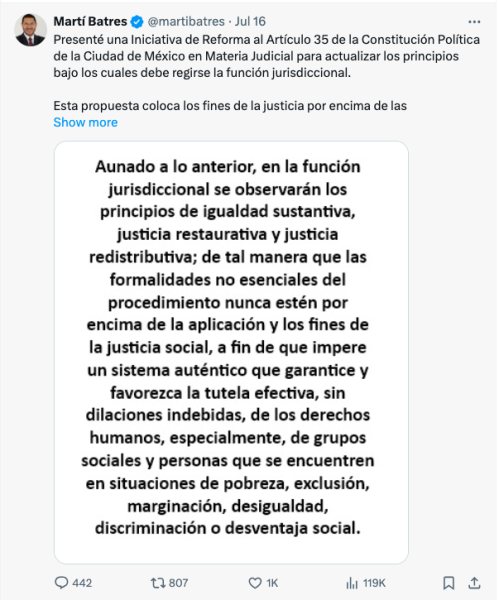 ¿Formalidades no esenciales? Reforma de justicia que plantea Batres podría ser violatoria de derechos, alertan especialistas
