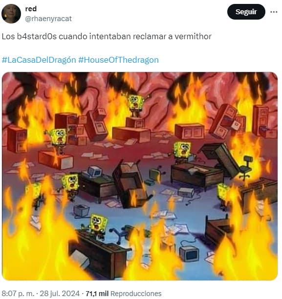 la casa del dragón 2x07 memes vermithor bastardos