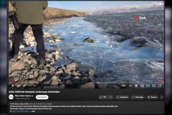 Captura de video de la agencia ÍHA que muestra video de lago Çıldır en 2020
