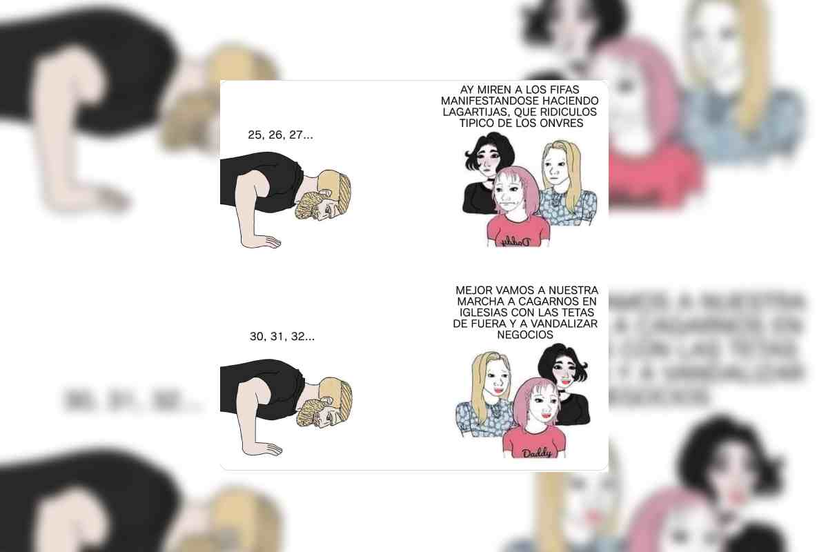 Meme compartido en Twitter como ejemplo de las masculinidades incómodas.