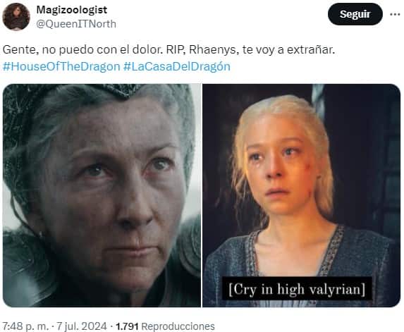la casa del dragón 2x04 rhaenys muerte