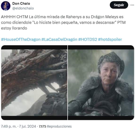 la casa del dragón 2x04 rhaenys muerte