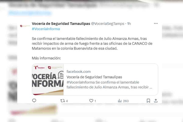 Vocería de Seguridad confirmó la muerte del empresario Julio Almanza
