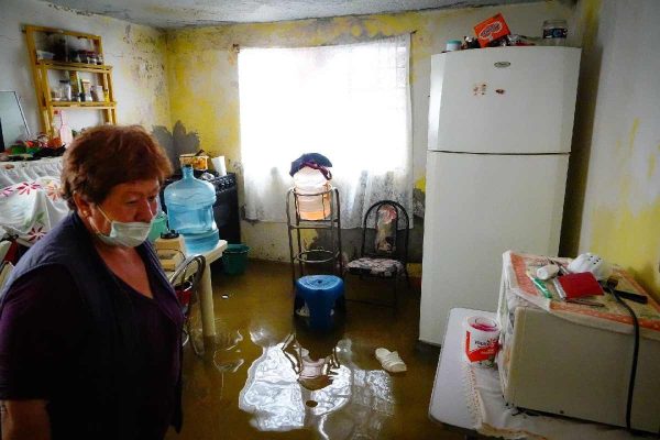 Casas inundadas en Chalco