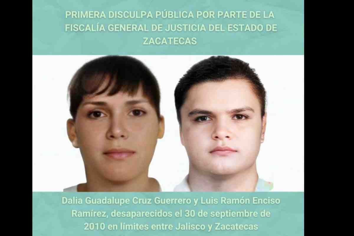 dalia luis ramon Fiscalía Zacatecas desaparición disculpa publica