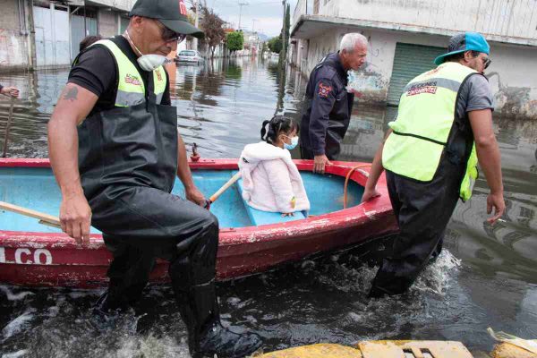 Inundaciones en colonias del municipio de Chalco. Foto: Sharenii Guzmán