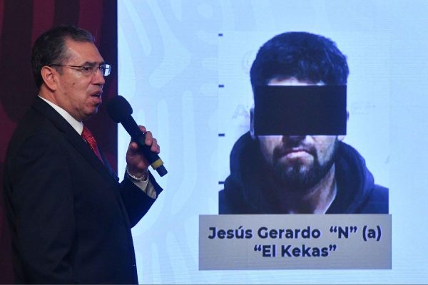 Luis Rodríguez Bucio, subsecretario de Seguridad Pública, durante su intervención en la conferencia de prensa matutina