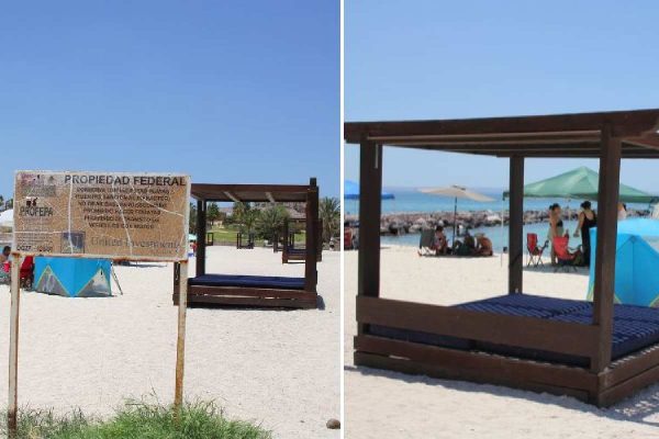 Mobiliario de Playa de La Paz en Zofemat de El Caimancito. Fuente: Daniela Reyes