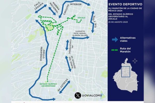 Rutas alternas del Maratón de la CDMX 2024