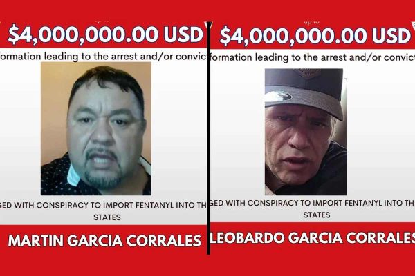 Fichas de Martín García Corrales, alias “El Tano” o “Cachuchas” e identificado como presunto operador de Ismael “El Mayo” Zambad, y su hermano leobardo
