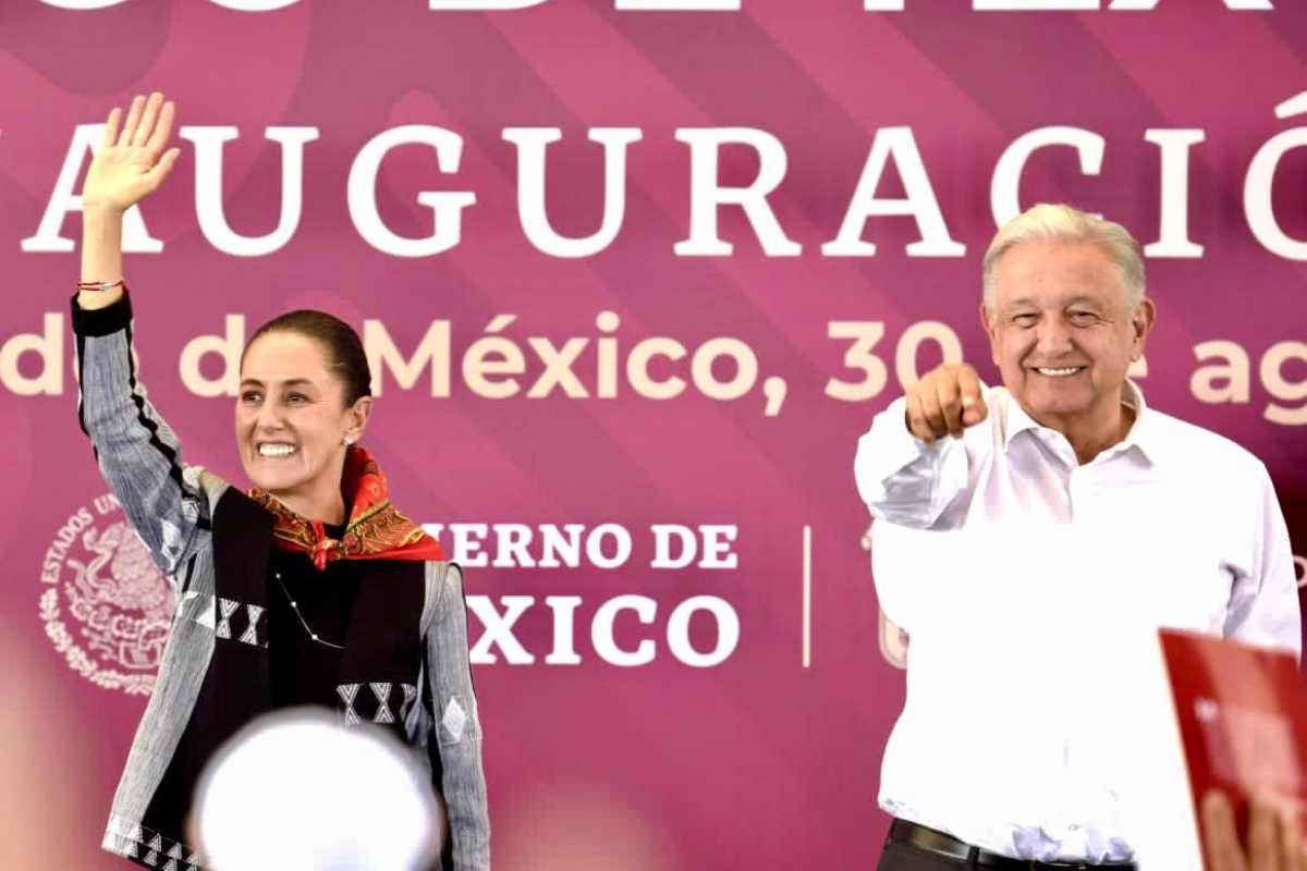Sheinbaum y AMLO durante la inauguración del Parque Ecológico Lago de Texcoco. Foto: Presidencia