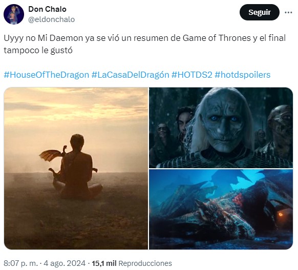 la casa del dragon 2x08 game of thrones