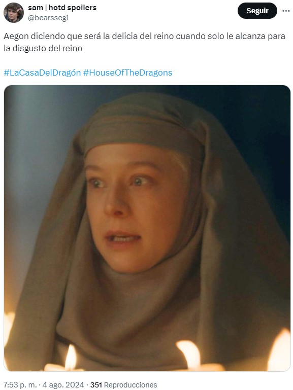 la casa del dragon 2x08 aegon deleite del reino