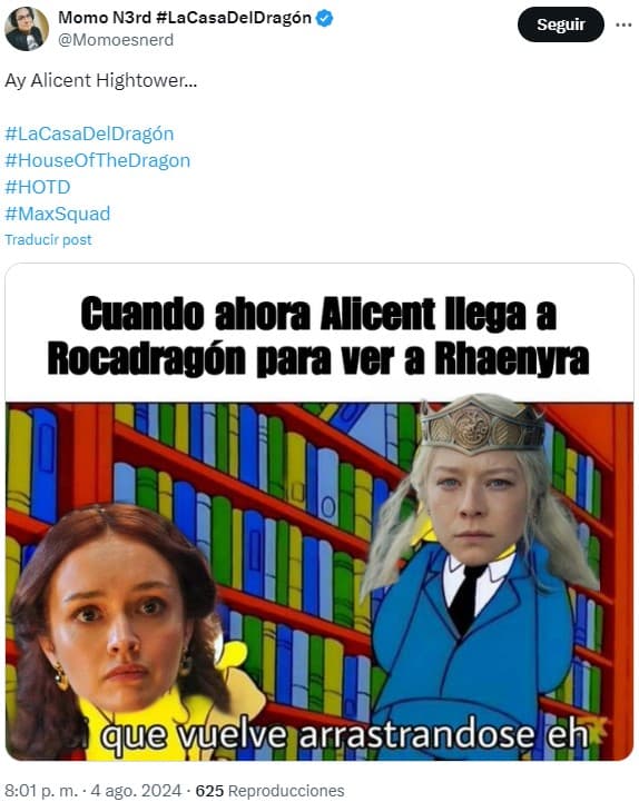 la casa del dragón 2x08 rhaenyra alicent memes