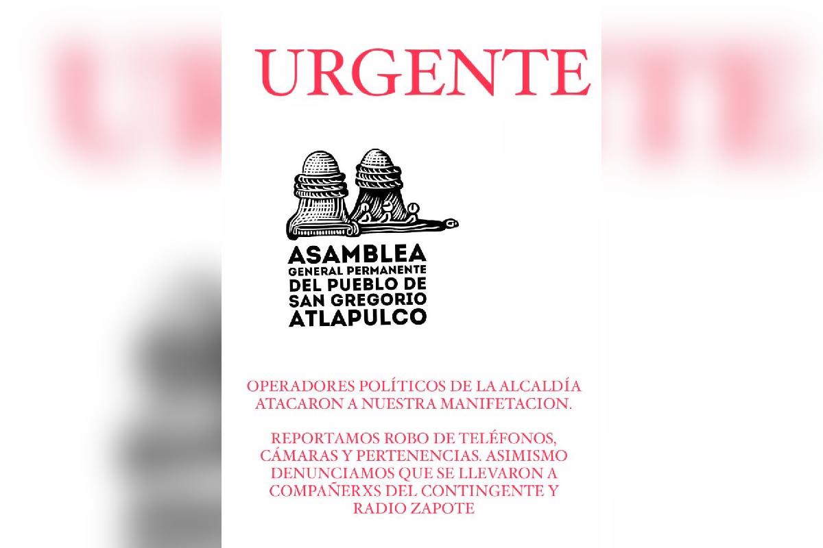 Denuncian agresiones en protesta pacífica de pobladores de San Gregorio Atlapulco, Xochimilco