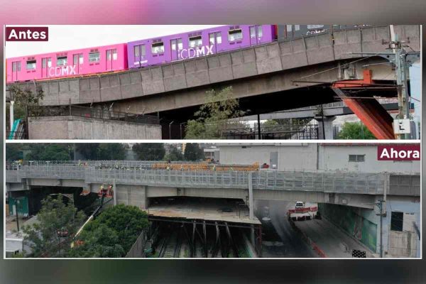 Antes y después en el tramo renivelado de la Línea 9 del Metro