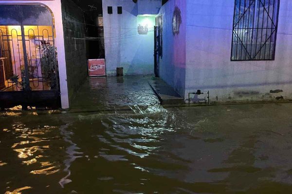 Encharcamientos en Matamoros provocados por lluvias de la tormenta tropical Francine