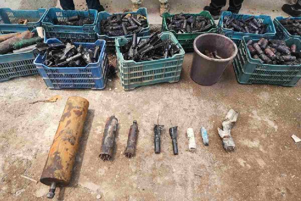 artefactos explosivos asegurados por fuerzas de seguridad en fábricas clandestinas en tierra caliente, michoacán