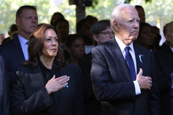 Presidente de Estados Unidos, Joe Biden, junto a la vicepresidenta Kamala Harris en conmemoración del 9/11